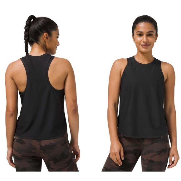 lululemon athletica Tops - Lululemon Lightweight Run Kit Tank Top Black Size 4 Singlet Gym Workout #W1CY5S